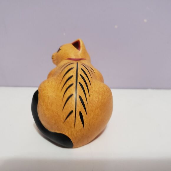 Franklin Mint 1986 Orange Handpainted Cat Kitten Figurine Korea ( 1.75" × 3" ) - Picture 2 of 8